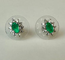 Load image into Gallery viewer, Sterling Emerald White Topaz Stud Earrings
