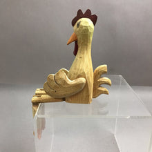 Load image into Gallery viewer, Wooden Jointed Chicken Decorative Shelf Sitter Carved Wood (12")
