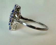 Load image into Gallery viewer, Sterling Tanzanite Cluster Ring sz 10

