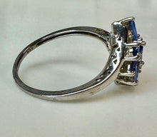 Load image into Gallery viewer, Sterling Tanzanite Cluster Ring sz 10
