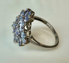 Load image into Gallery viewer, Sterling Tanzanite Cluster Ring sz 7
