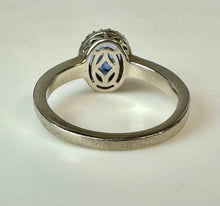 Load image into Gallery viewer, Sterling Tanzanite White Topaz Halo Ring sz 7.75
