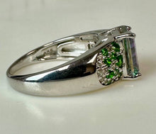 Load image into Gallery viewer, Sterling Mystic Topaz Chrome Diopside Tourmaline Ring sz 8
