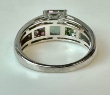 Load image into Gallery viewer, Sterling Mystic Topaz Chrome Diopside Tourmaline Ring sz 8
