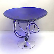 Load image into Gallery viewer, Makora Polish Art Glass Large Pedestal Compote, Cobalt Blue (12&quot; w/ 13&quot; Bowl)
