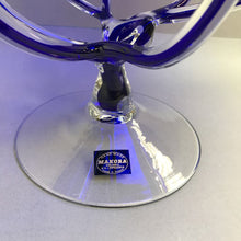 Load image into Gallery viewer, Makora Polish Art Glass Large Pedestal Compote, Cobalt Blue (12&quot; w/ 13&quot; Bowl)
