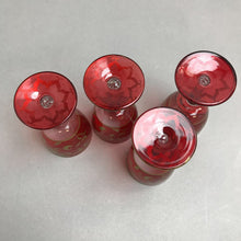 Load image into Gallery viewer, Vintage Set of 4 Egermann Czechoslovakia Sherry Glasses Hand-Painted 24k Gold Stemware (4&quot;)
