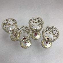 Load image into Gallery viewer, Vintage Set of 4 Egermann Czechoslovakia Sherry Glasses Hand-Painted 24k Gold Stemware (4&quot;)
