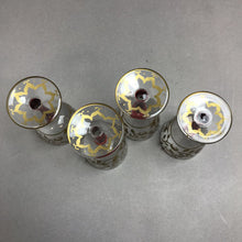 Load image into Gallery viewer, Vintage Set of 4 Egermann Czechoslovakia Sherry Glasses Hand-Painted 24k Gold Stemware (4&quot;)
