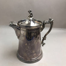 Load image into Gallery viewer, Antique Victorian Ornate Silver Plate Pitcher with Cherub Top (9")
