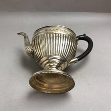 Load image into Gallery viewer, Vintage Silver Plate Tea Pot Fluted Body Black Handle (7")

