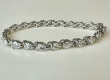 Load image into Gallery viewer, Sterling Teardrop CZ Tennis Bracelet (7.5")
