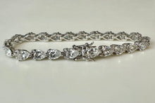 Load image into Gallery viewer, Sterling Teardrop CZ Tennis Bracelet (7.5")
