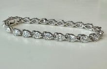 Load image into Gallery viewer, Sterling Teardrop CZ Tennis Bracelet (7.5")
