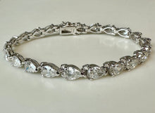 Load image into Gallery viewer, Sterling Teardrop CZ Tennis Bracelet (7.5")
