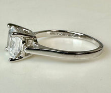 Load image into Gallery viewer, Sterling Princess Cut Cubic Zirconia Engagement Ring sz 7
