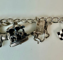 Load image into Gallery viewer, Vintage Wells Sterling Souvenir Charm 7.25" Bracelet w/ 8 Charms (38.9g)
