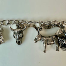 Load image into Gallery viewer, Vintage Wells Sterling Souvenir Charm 7.25" Bracelet w/ 8 Charms (38.9g)
