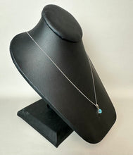 Load image into Gallery viewer, Sterling Triangular Cut Blue Topaz Diamond Accent Pendant on 20" Chain

