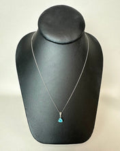Load image into Gallery viewer, Sterling Triangular Cut Blue Topaz Diamond Accent Pendant on 20" Chain
