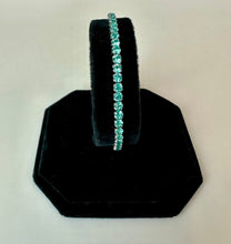 Load image into Gallery viewer, Rhodium Plated Simulated Larimar Tennis Bracelet (7.5")
