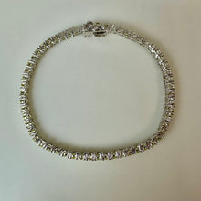 Load image into Gallery viewer, Rhodium Plated Simulated Yellow Diamond Tennis Bracelet (7.5")
