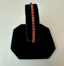 Load image into Gallery viewer, Stainless Steel Simulated Orange Sapphire Tennis Bracelet (8.5")
