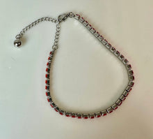 Load image into Gallery viewer, Stainless Steel Simulated Orange Sapphire Tennis Bracelet (8.5")
