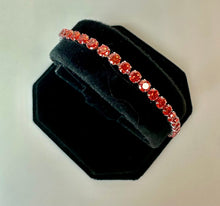 Load image into Gallery viewer, Stainless Steel Simulated Orange Sapphire Tennis Bracelet (8.5")
