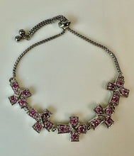 Load image into Gallery viewer, Karis Sterling Pink Topaz Cross Link Lariat Bracelet
