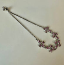 Load image into Gallery viewer, Karis Sterling Pink Topaz Cross Link Lariat Bracelet
