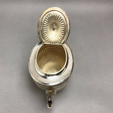 Load image into Gallery viewer, Vintage Silver Plate Tea Pot Fluted Body Black Handle (4x6)
