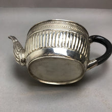 Load image into Gallery viewer, Vintage Silver Plate Tea Pot Fluted Body Black Handle (4x6)

