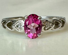 Load image into Gallery viewer, Sterling Pink Topaz Ring sz 8
