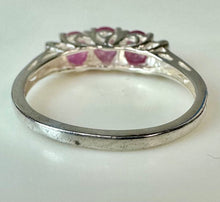 Load image into Gallery viewer, Sterling Pink Topaz 3-Stone Ring sz 7
