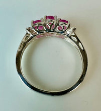Load image into Gallery viewer, Sterling Pink Topaz 3-Stone Ring sz 7
