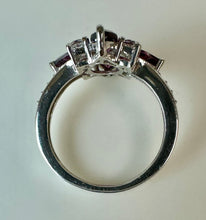 Load image into Gallery viewer, Sterling Pink Tourmaline White Topaz Flower Ring sz 7.25
