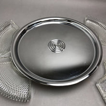 Load image into Gallery viewer, Vintage Chrome &amp; Glass Lazy Susan 5 Piece Set (14")
