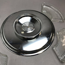 Load image into Gallery viewer, Vintage Chrome &amp; Glass Lazy Susan 5 Piece Set (14")
