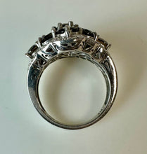 Load image into Gallery viewer, Sterling Smoky Quartz Cluster Ring sz 7.5

