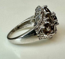 Load image into Gallery viewer, Sterling Smoky Quartz Cluster Ring sz 7.5
