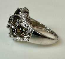 Load image into Gallery viewer, Sterling Smoky Quartz Cluster Ring sz 7.5
