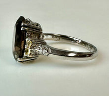Load image into Gallery viewer, Sterling Smoky Quartz Citrine Accent Ring sz 9
