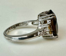 Load image into Gallery viewer, Sterling Smoky Quartz Citrine Accent Ring sz 6.5
