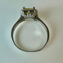 Load image into Gallery viewer, Sterling Citrine CZ Halo Ring sz 8.5
