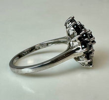 Load image into Gallery viewer, Sterling Black Tourmaline Cluster Cocktail Ring sz 10
