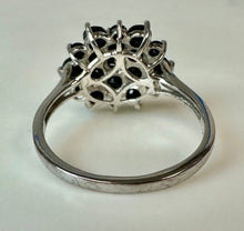 Load image into Gallery viewer, Sterling Black Tourmaline Cluster Cocktail Ring sz 10
