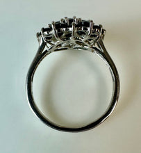 Load image into Gallery viewer, Sterling Black Tourmaline Cluster Cocktail Ring sz 10
