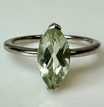 Load image into Gallery viewer, Sterling Marquis Aquamarine Ring sz 7
