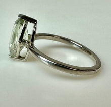 Load image into Gallery viewer, Sterling Marquis Aquamarine Ring sz 7
